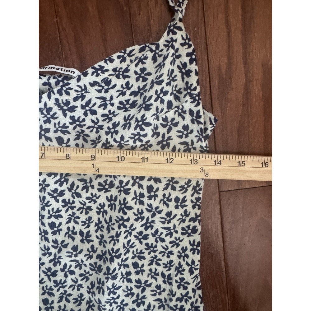 Reformation Boston Midi Dress Size 6 Blue White Floral Slip Cowl Neck Romantic - Picture 9 of 11